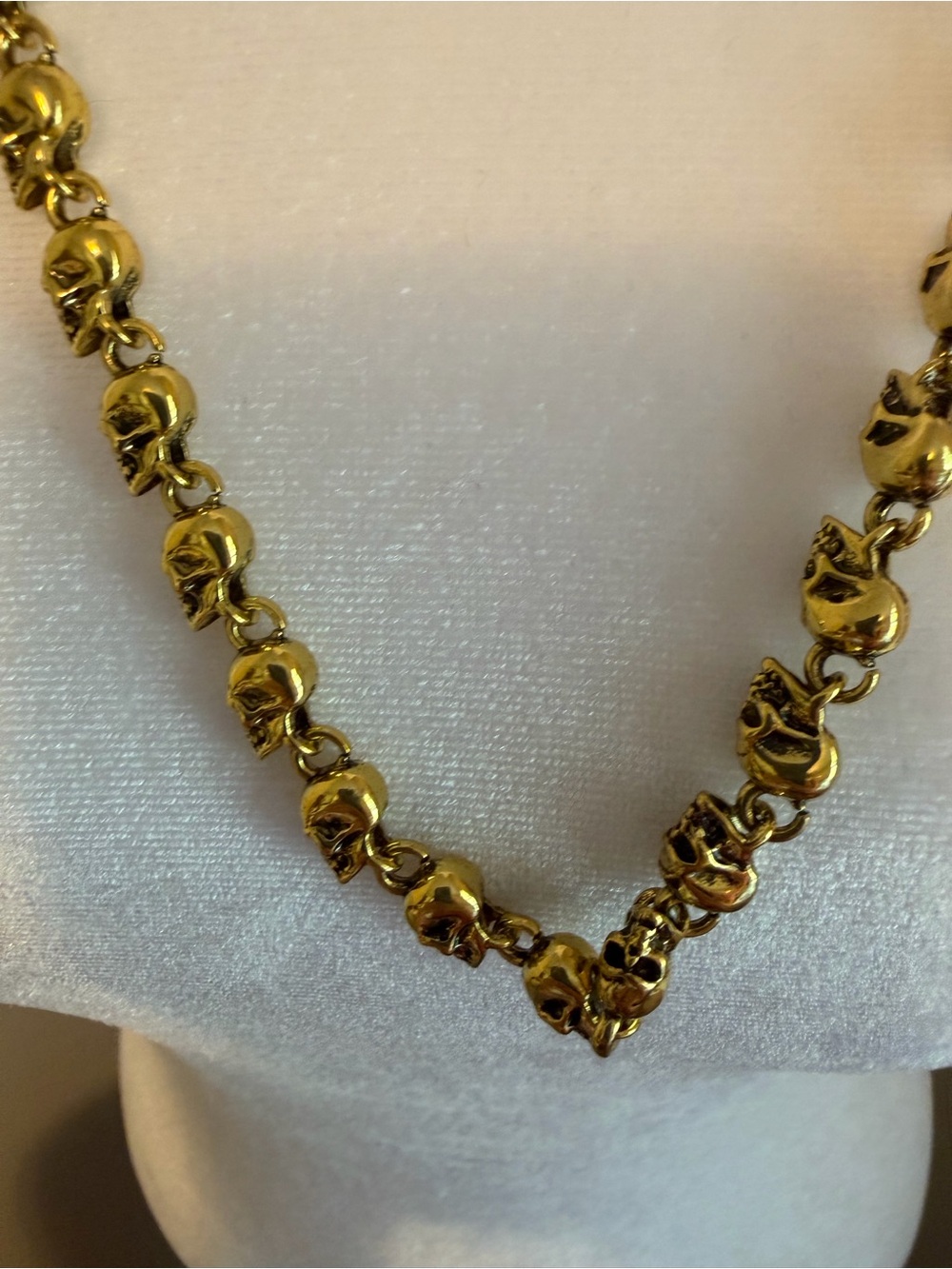 Gold Skull Link Necklace & Bracelet Set- Women Jewelry